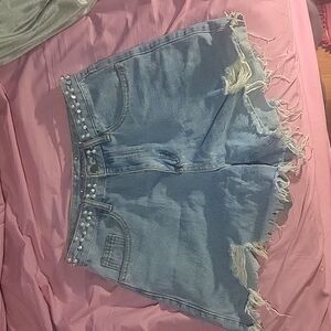 Like New Pearl & Rhinestone Studded Shorts Size 5